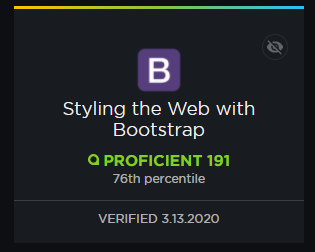 Proficient with Bootstrap card from Pluralsight