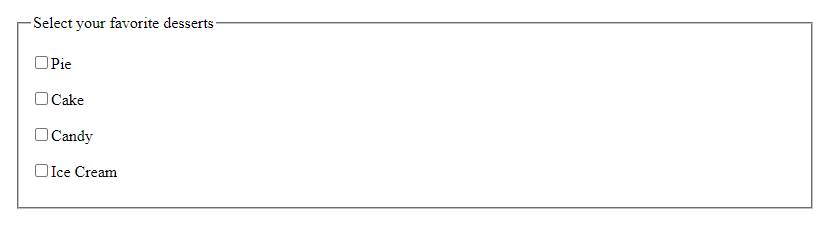 compliant checkboxes inside a fieldset.