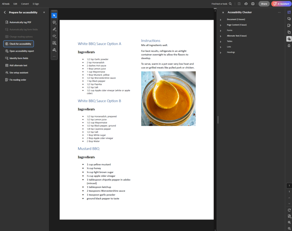 adobe acrobat accessibility checker